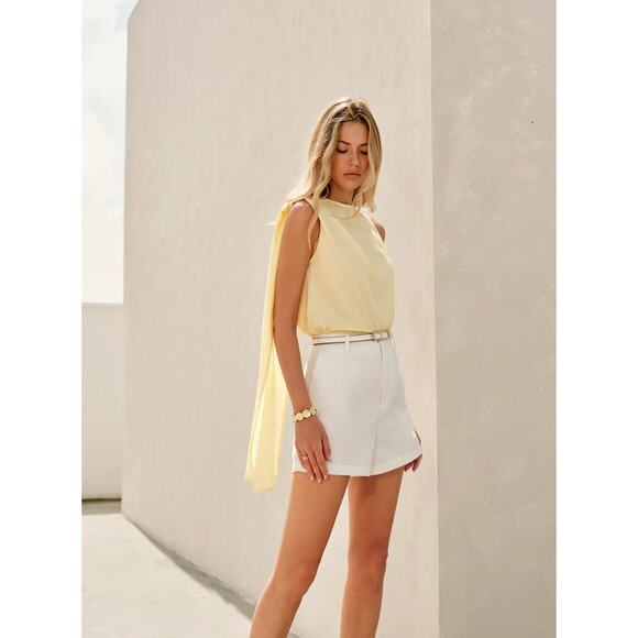 Semi-Sheer Cowl-Neck Sash Back Blouse - Picture 4 of 7